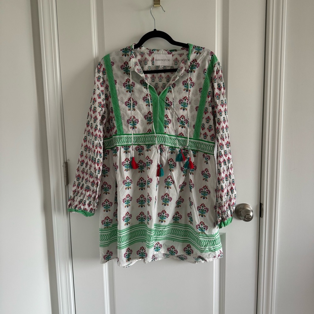 Harrington  Green Floral Cotton Tunic Dress